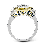 Simon G. 1.01 ctw Halo 18k Two Tone Gold Emerald Cut Engagement Ring - LP1996-2T-18K photo3