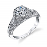 0.64tw Semi-Mount Engagement Ring With 1ct Round Head - s1212 photo