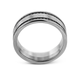 Simon G Men Ring 14k Gold Gray Band (Gray) 1.2 ct Diamond - LR2174-14KG photo3