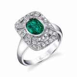 1.76tw Semi-Mount Engagement Ring With 1.20ct Oval Emerald - s1228 em photo