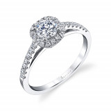 0.34tw Semi-Mount Engagement Ring With 1ct Round Head - sy728 photo