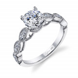 0.36tw Semi-Mount Engagement Ring With 1ct Rb Head - sy968 photo