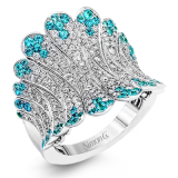 Simon G. Color Ring 18k Gold (White) 0.65 ct Paraiba Tourmaline 1.1 ct Diamond - LP2273-A-18K photo