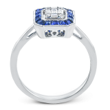 Simon G. Color Ring 18k Gold (White) 0.61 ct Sapphire 0.18 ct Diamond - LR2200-18K photo3