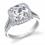 0.43tw Semi-Mount Engagement Ring With 2ct Cushion Head - sy453 photo