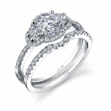 0.42tw Semi-Mount Engagement Ring With 3/4ct Round Head - sy693s photo