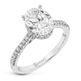 Simon G. 0.32 ctw Halo 18k White Gold Oval Cut Engagement Ring - LR2345-W-18KS photo