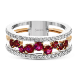 Simon G. Color Ring 18k Gold (Rose, White) 0.65 ct Ruby 0.38 ct Diamond - LR2303-R-18K photo2