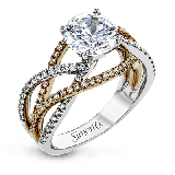 Simon G. 0.52 ctw Criss Cross 18k Two Tone Gold Round Cut Engagement Ring - LR2125-WR-18KS photo