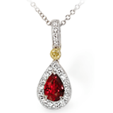 Simon G. Color Pendant 18k Gold (White, Yellow) 0.4 ct Ruby 0.17 ct Diamond - MP1299-18K-S photo