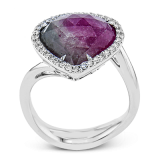 Simon G. Color Ring 18k Gold (White) 5.67 ct Watermelon Tourmaline 0.23 ct Diamond - LR2985-18KW photo2