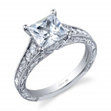 0.36tw Semi-Mount Engagement Ring With 2ct Princess Head - sy883 photo