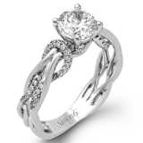 Simon G. 0.17 ctw Criss Cross 18k White Gold Round Cut Engagement Ring - MR2514-W-18KS photo