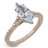 Simon G. Straight 18k Rose Gold Marquise Cut Engagement Ring - LR2507-MQ-R-18KS photo
