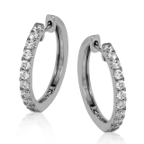 Simon G. Hoop Earring 18k Gold (White) 1.01 ct Diamond - ER368-18K photo