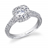 0.73tw Semi-Mount Engagement Ring With 1.5ct Head 3/4 Way - sy652 photo