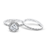 Simon G. 0.46 ctw Bridal Set 18k White Gold Round Cut Engagement Ring - MR1842-A-W-18KSET photo2