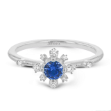 Simon G. Color Ring 18k Gold (White) 0.28 ct Sapphire 0.13 ct Diamond - LR2250-18K photo2