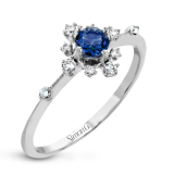 Simon G. Color Ring 18k Gold (White) 0.28 ct Sapphire 0.13 ct Diamond - LR2250-18K photo