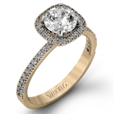 Simon G. 0.46 ctw Halo 18k Rose Gold Round Cut Engagement Ring - MR1842-A-R-18KS photo