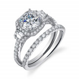 0.68tw Semi-Mount Engagement Ring With 1ct Rb Head - sy172s photo