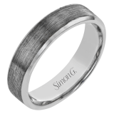 Simon G Men Ring 14k Gold Gray Band (Gray) - LP2196-14KG photo