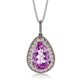 Simon G. Color Pendant 18k Gold (Brown, White) 12.31 ct Kunzite 0.94 ct Diamond - MP1785-18K-S photo