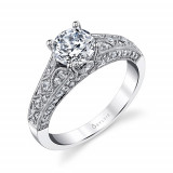 0.51tw Semi-Mount Engagement Ring With 1ct Round Head - s1302 photo
