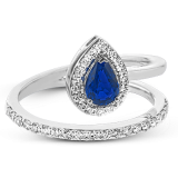 Simon G. Color Ring 18k Gold (White) 0.54 ct Sapphire 0.33 ct Diamond - LR2334-18K photo2