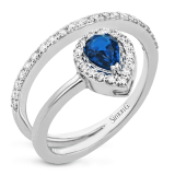 Simon G. Color Ring 18k Gold (White) 0.54 ct Sapphire 0.33 ct Diamond - LR2334-18K photo