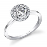 0.14tw Semi-Mount Engagement Ring With 3/4tw Round Head - sy293 rd photo