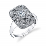 0.57tw Semi-Mount Engagement Ring With 3/4ct Cushion Head - s1228 photo