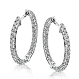 Simon G. Hoop Earring 18k Gold (White) 1 ct Diamond - LE4596-18K photo