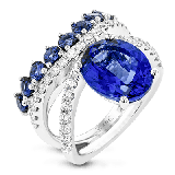 Simon G. Color Ring 18k Gold (White) 6.44 ct Tanzanite, Sapphire 0.76 ct Diamond - LR1147-18K-S photo