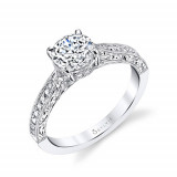 0.23tw Semi-Mount Engagement Ring With 1ct Round Head - s1363 photo