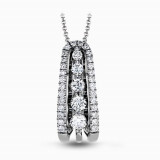 Simon G. 18k White Gold Diamond Pendant - MP1795 photo