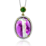 Simon G. Color Pendant 18k Gold (Yellow) 1.03 ct Watermelon Tourmaline, Tsavorite 0.26 ct Diamond - LP4854-18KY photo