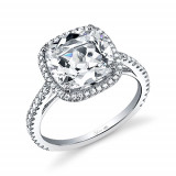 0.47tw Semi-Mount Engagement Ring With 5ct Cushion Head - sy395 cu photo