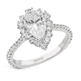 Simon G. Halo 18k White Gold Pear Cut Engagement Ring - LR2848-W-18KS photo