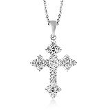 Simon G. Cross Pendant 18k Gold (White) 0.47 ct Diamond - PP115-18K photo