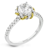 Simon G. Bridal Set 18k White Gold Round Cut Engagement Ring - LR2859-W-18KS photo