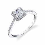 0.23tw Semi-Mount Engagement Ring With 4.5X4.5 Princess Head - sy696 pr photo
