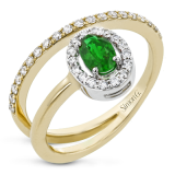 Simon G. Color Ring 18k Gold (White, Yellow) 0.41 ct Emerald 0.33 ct Diamond - LR2336-Y-18K photo