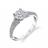 0.28tw Semi-Mount Engagement Ring With 1ct Round Head - s1397 photo