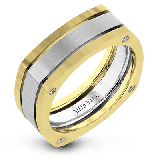 Simon G. Men Ring 18k Gold (White, Yellow) 0.15 ct Diamond - LG168-18K photo