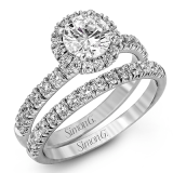 Simon G. 0.80 ctw Bridal Set 18k White Gold Round Cut Engagement Ring - MR1811-W-18KSET photo