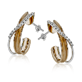 Simon G. Earring 18k Gold (Rose, White) 0.19 ct Diamond - LE2130-18K photo