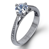 Simon G. Bridal Set 18k White Gold Round Cut Engagement Ring - MR1511-W-18KS photo