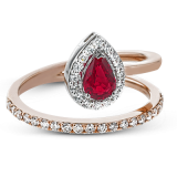 Simon G. Color Ring 18k Gold (Rose, White) 0.47 ct Ruby 0.33 ct Diamond - LR2334-R-18K photo2