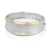 Simon G. Bangle 18k Gold (White, Yellow) 19.65 ct Diamond - MB1459-18K photo